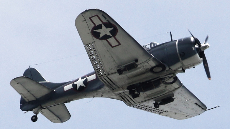 An SBD Dauntless dive bomber 