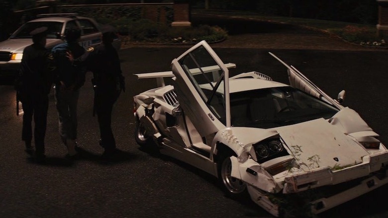 Jordan Belfort's wrecked Lamborghini