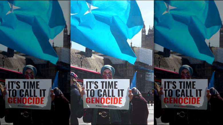 Uyghur protestor