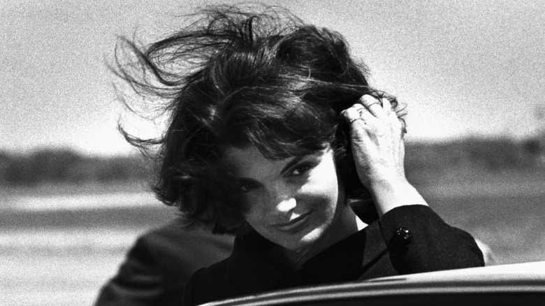 windswept young Jackie Kennedy