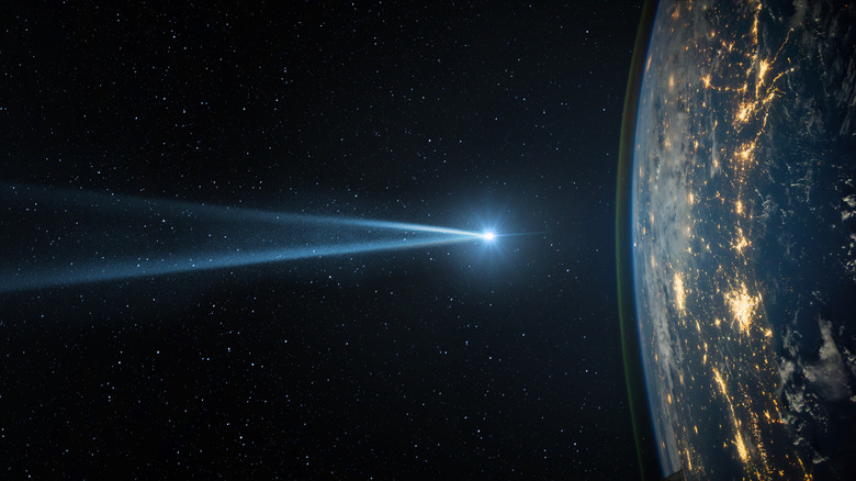 Visualization of asteroid speeding towards Earth