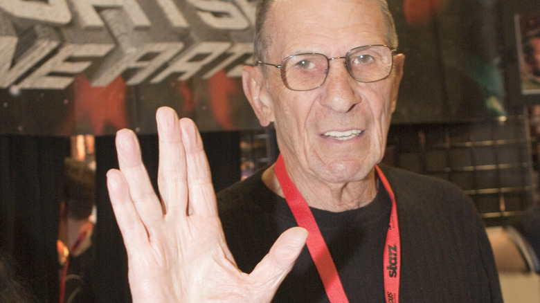 Leonard Nimoy doing the Vulcan Salute