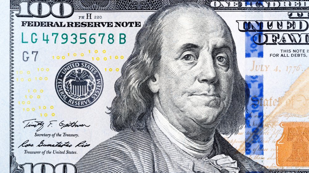 Benjamin Franklin, 100 dollar bill