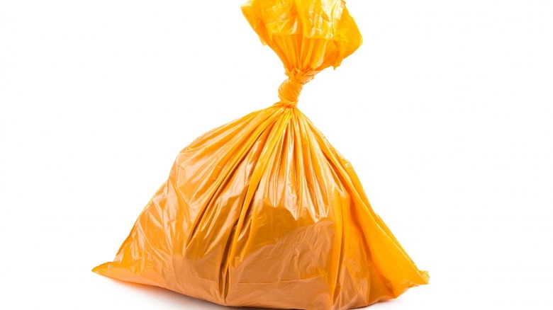 orange trash bag