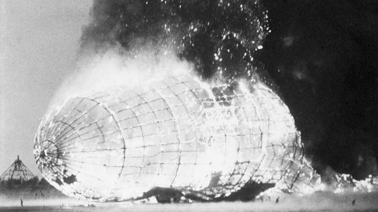 Hindenburg engulfed in flames 