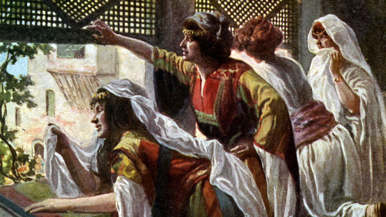 painting depicting david's wives