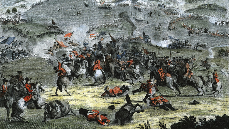 engraving of battle