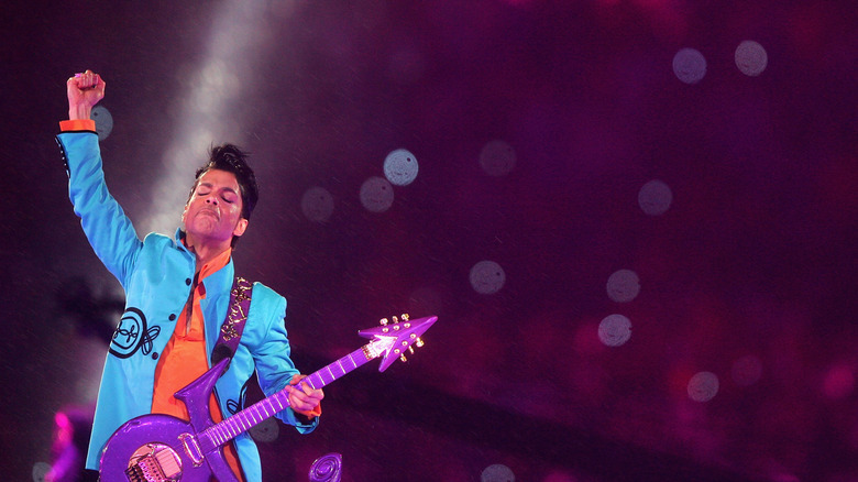 Prince performing at Super Bowl