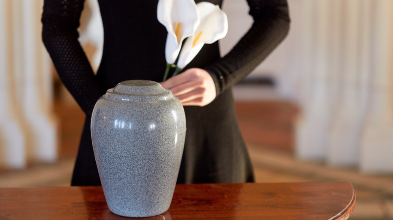 Urn with flowers