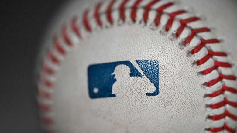 baseball with MLB logo