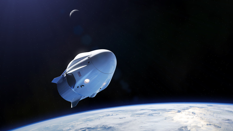 SpaceX ship in orbit