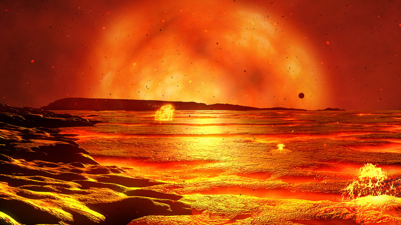 Artist's impression of Red Giant sun burning Earth