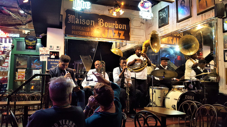 a jazz band playing in New Orleans