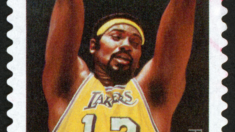 stamp of Wilt Chamberlain as an LA Laker 