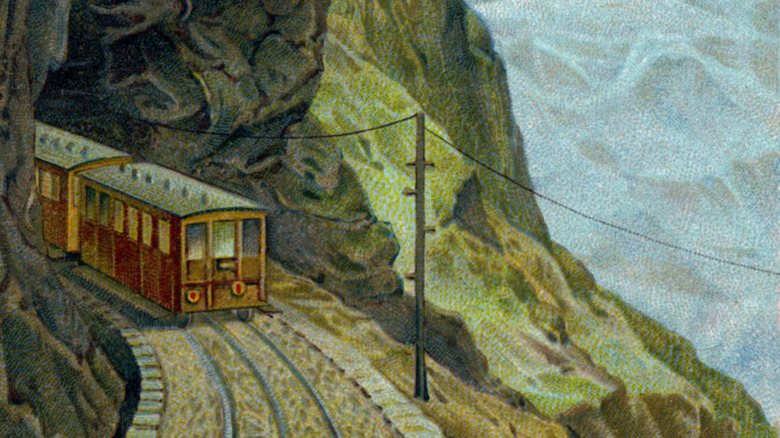 Illustration of a train on a track
