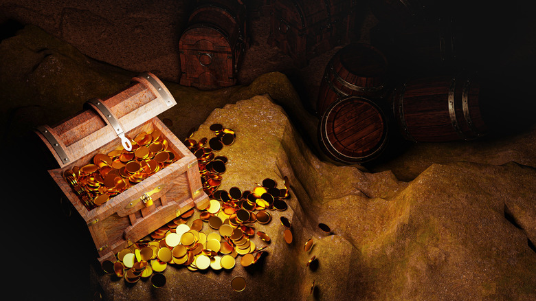 Photo of coins and treasure coffer