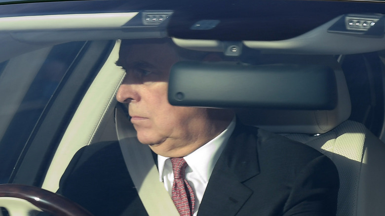 Prince Andrew car shadow over face