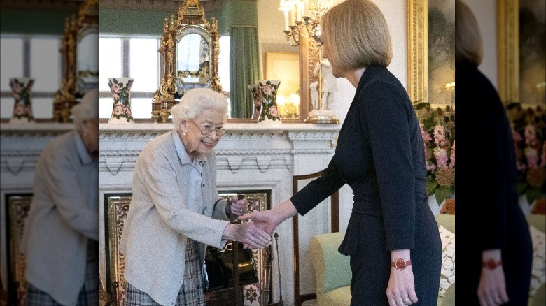 Queen Elizabeth greets Liz Truss