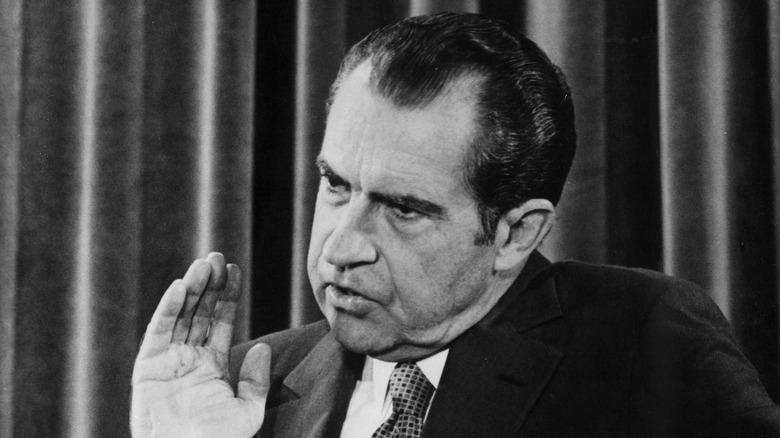 Richard Nixon gestures