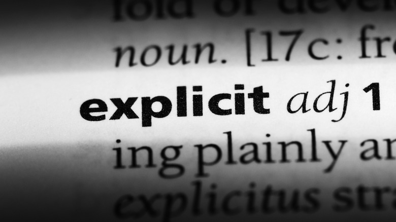 "Explicit" in the dictionary