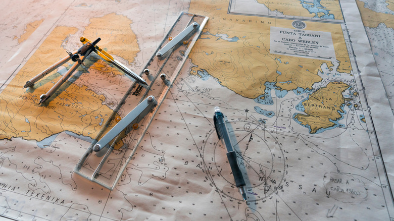 chart and tools for navigation