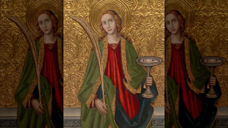 Medieval painting of St. Lucy