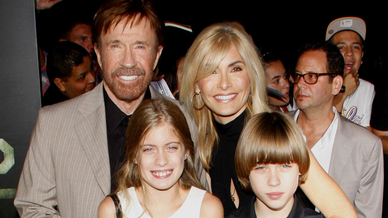 Chuck Norris smiling with family