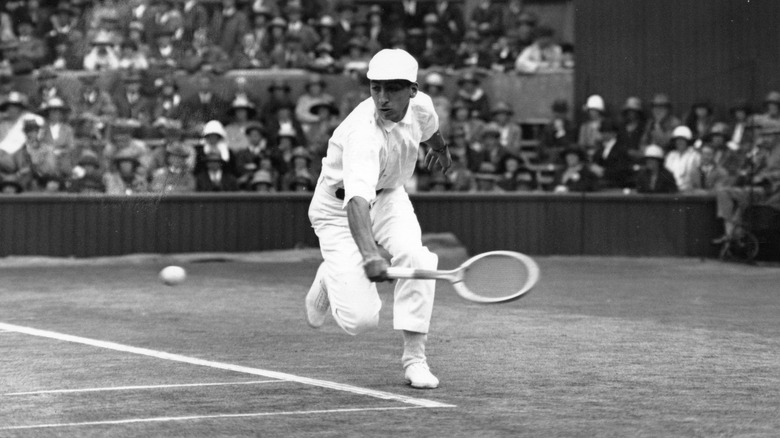 René Lacoste playing tennis