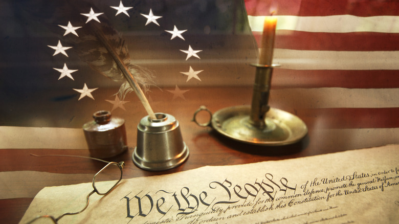 U.S. Constitution candle quill