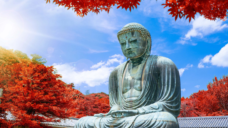 A Buddhist temple in autumn