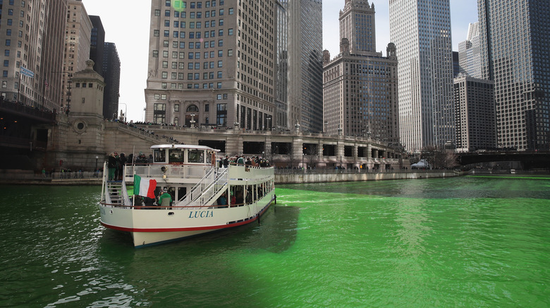 Tour boat on green river