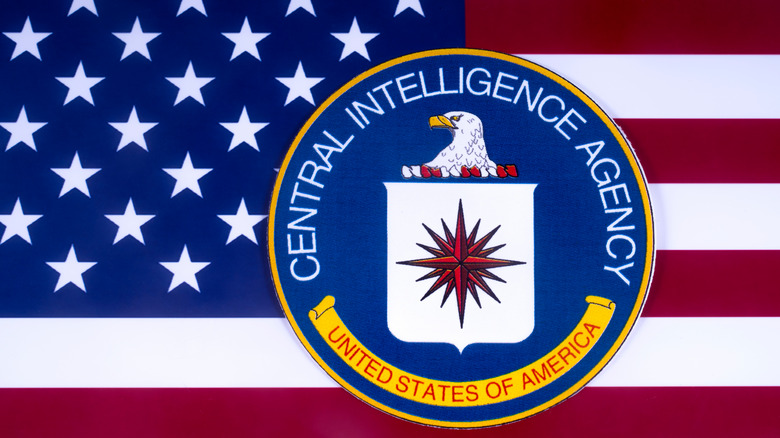 CIA emblem in front of American flag