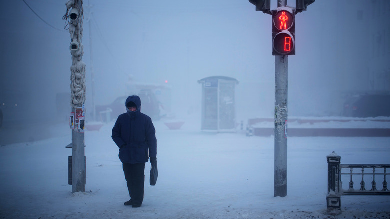 Yakutsk street in winter