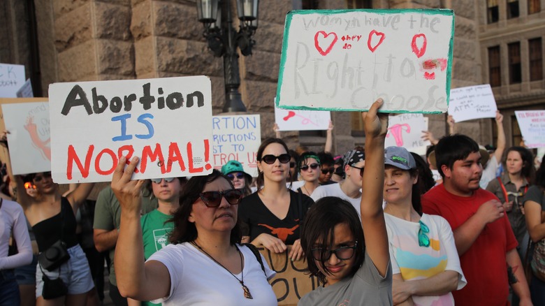 An abortion rights protest 