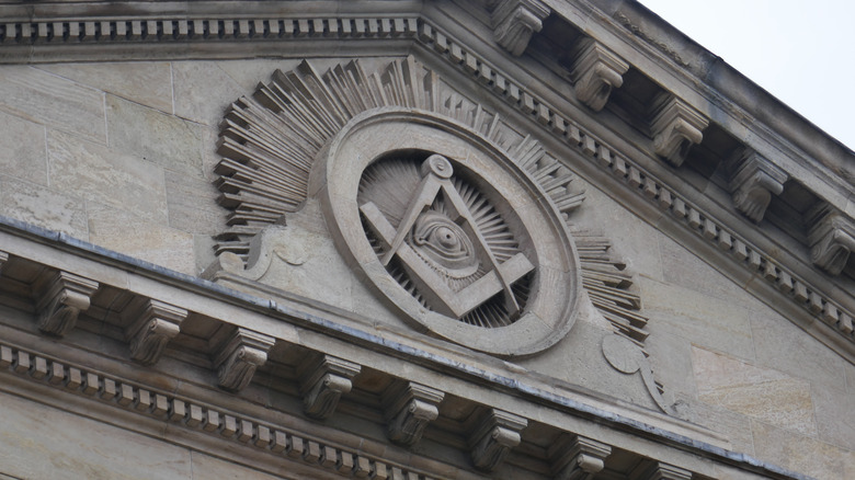 Masonic relief on building