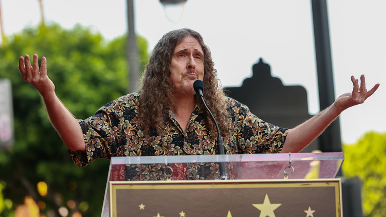 Weird Al at the podium