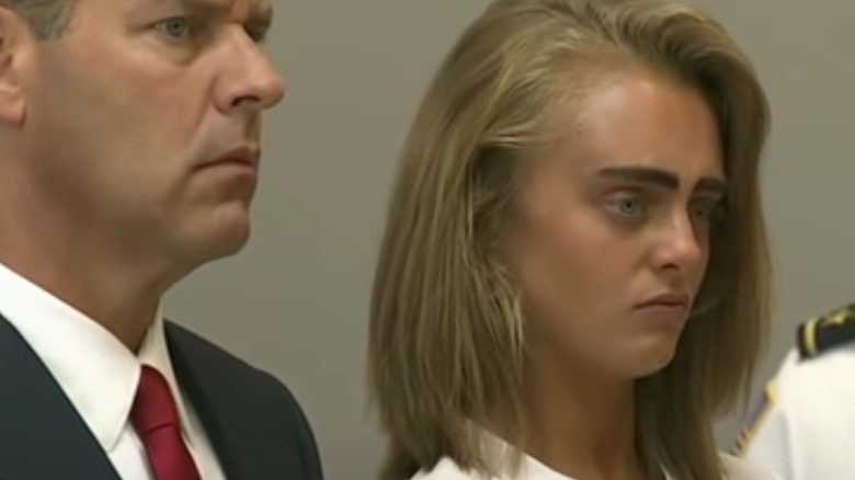 Michelle Carter with lawyer in court