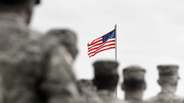 US Army with flag