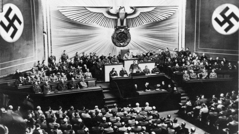 reichstag with nazi flags