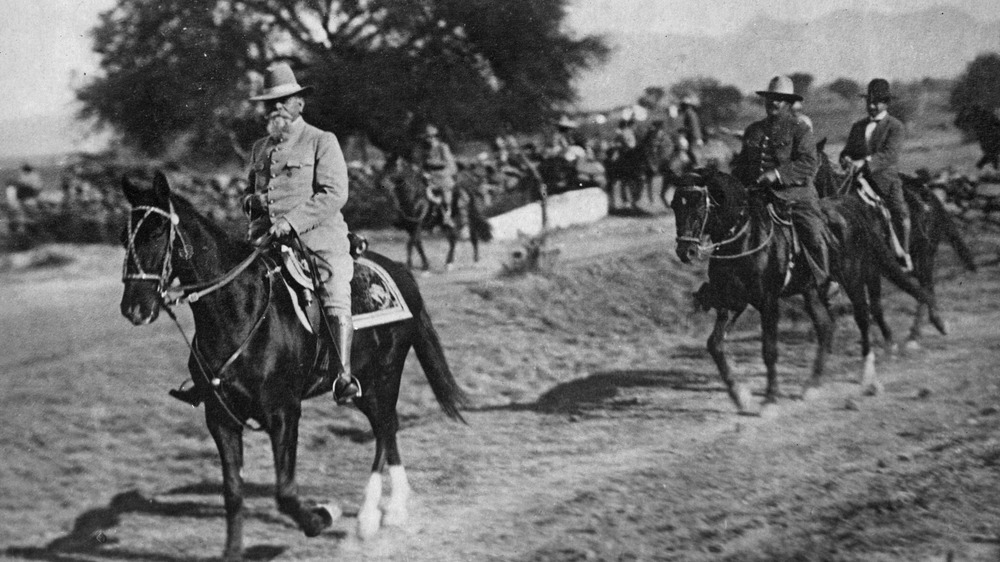 Venustiano Carranza (1859 - 1920) on horseback, circa 1915