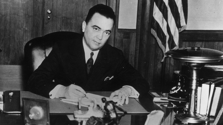 J Edgar Hoover looks up