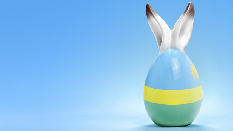 Rwandan flag-painted egg