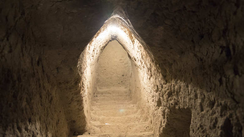 A tunnel with stairs