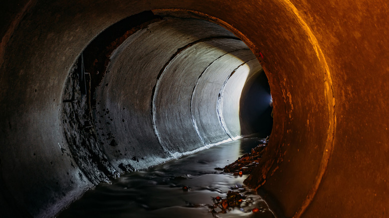 Underground sewer tunnel