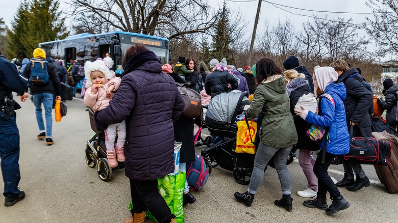 Ukrainian refugees on the move