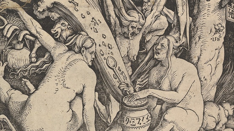 Hans Baldung witches woodblock print 