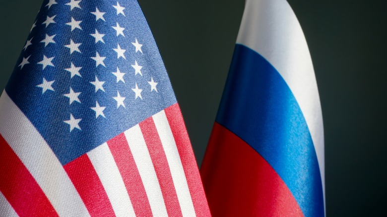 United States and Russian flags