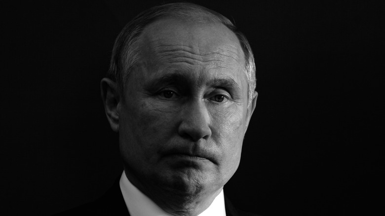 Vladimir Putin looking serious