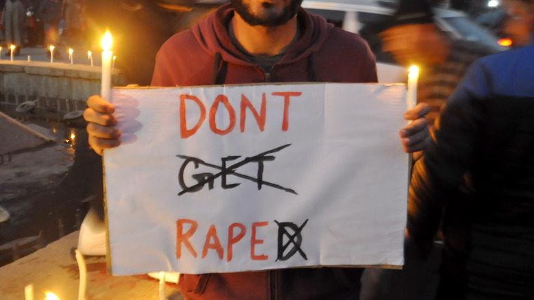 anti rape protest sign 