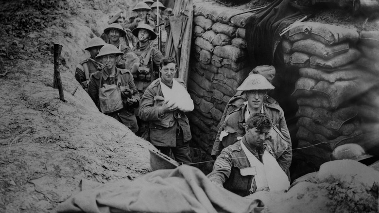 British soldiers in trench